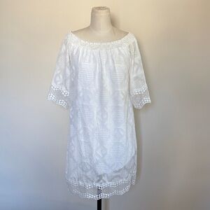 White Lace Off-Shoulder Dress